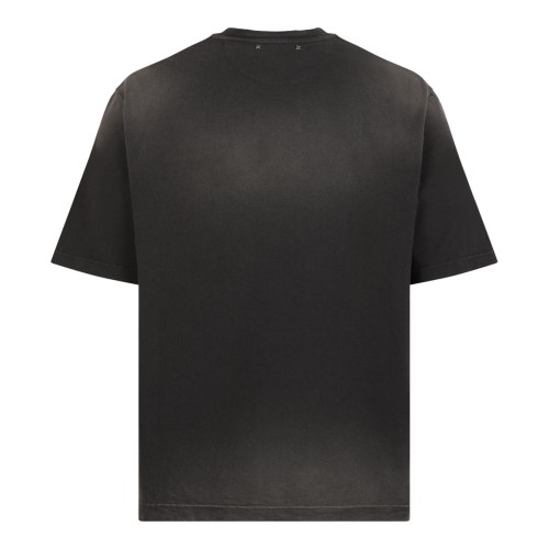 Black Cotton Star Printed T-Shirt