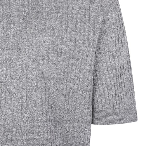 Grey Cotton Knit Polo Shirt