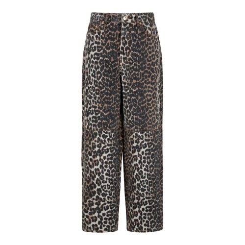 Leopard Print Jeans In Organic Cotton