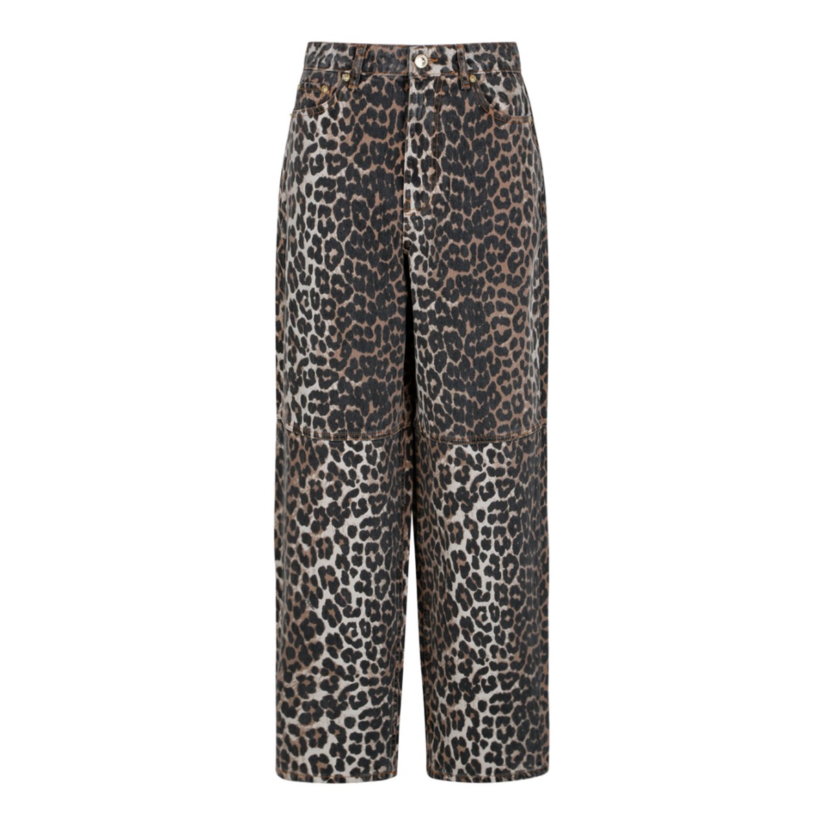 Leopard Print Jeans In Organic Cotton