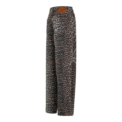 Leopard Print Jeans In Organic Cotton