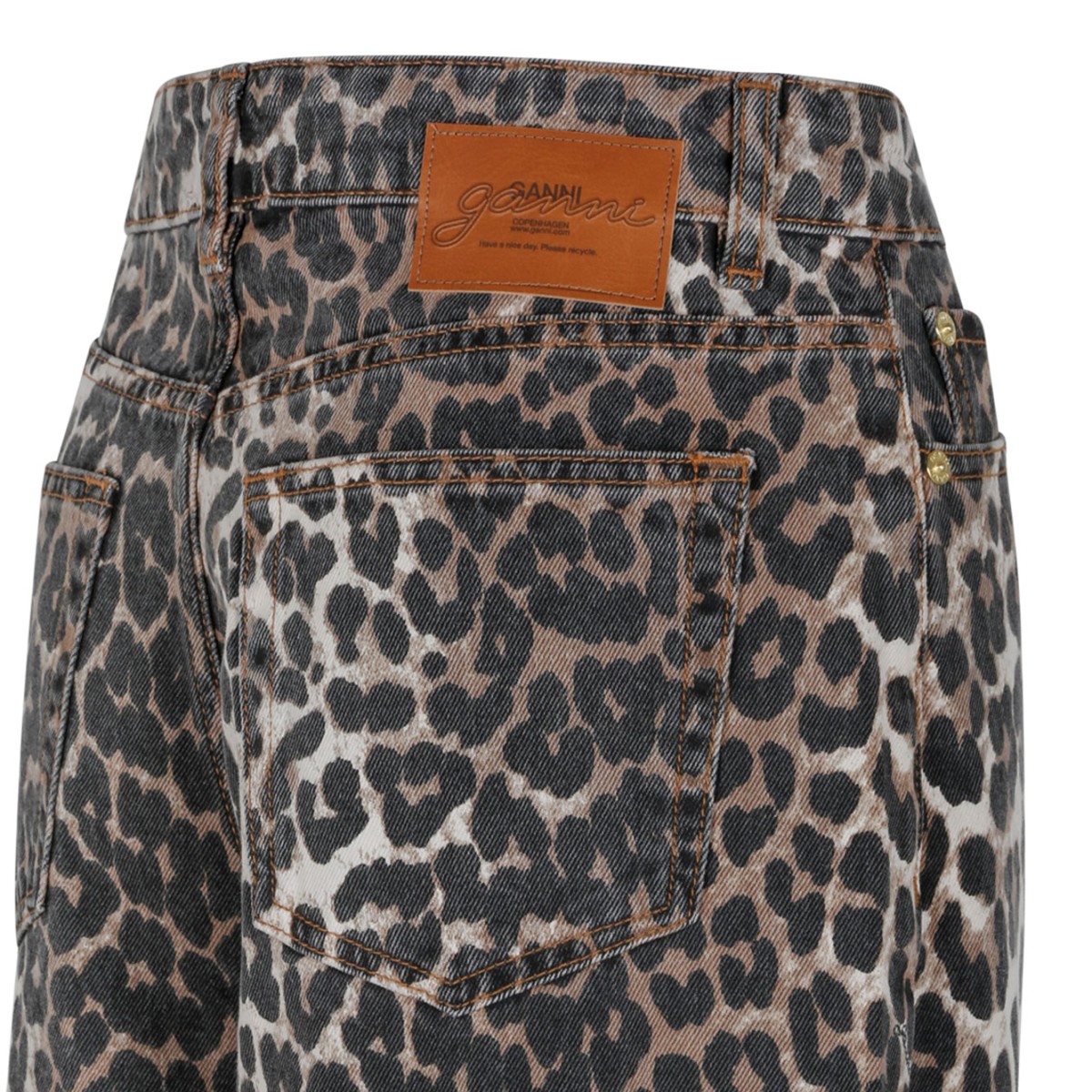 Leopard Print Jeans In Organic Cotton