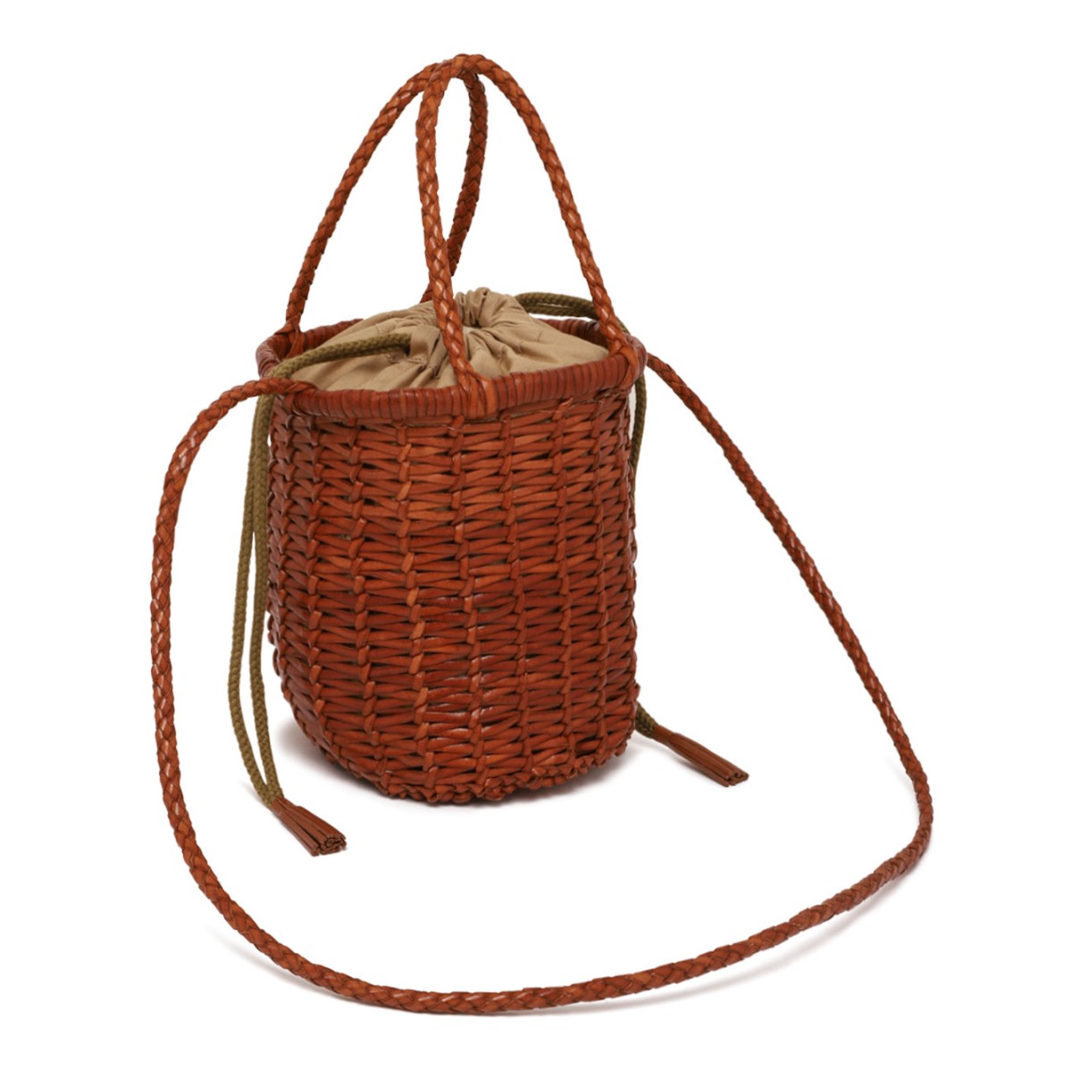 Tan Lina Mini Bucket Bag