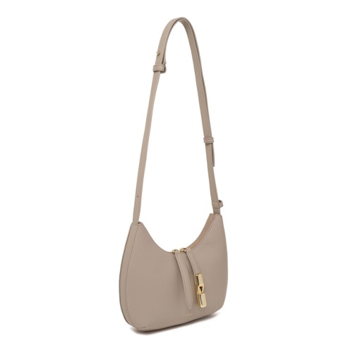 Linen Leather Hobo Bag