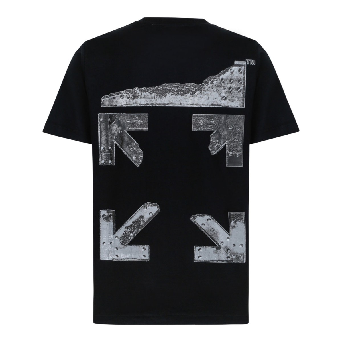 Black Cotton Logo Printed T-Shirt