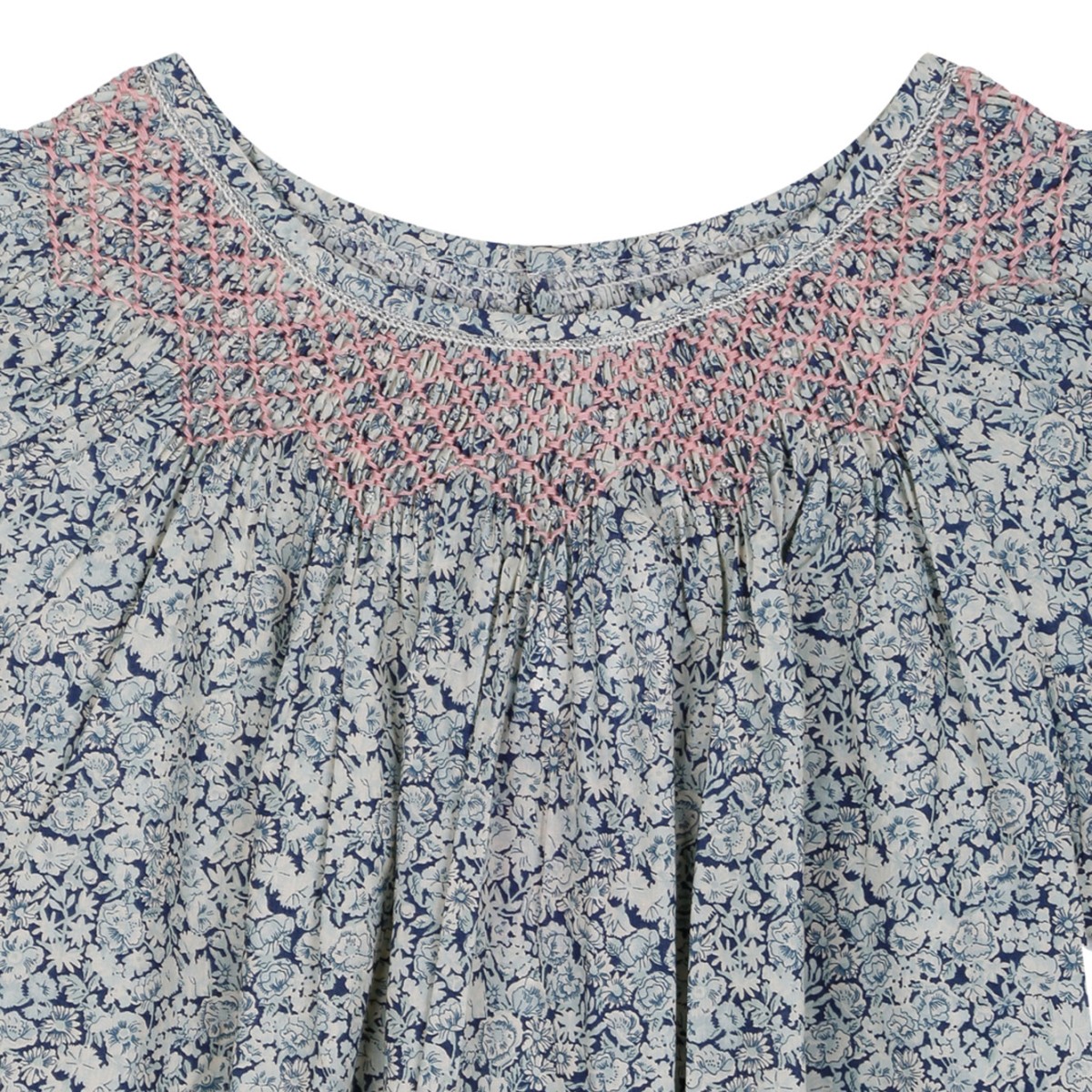 Floral Smocked Blouse In Cotton