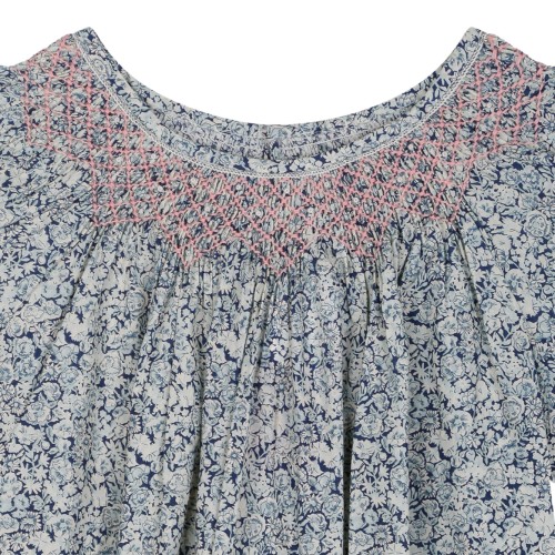 Floral Smocked Blouse In Cotton