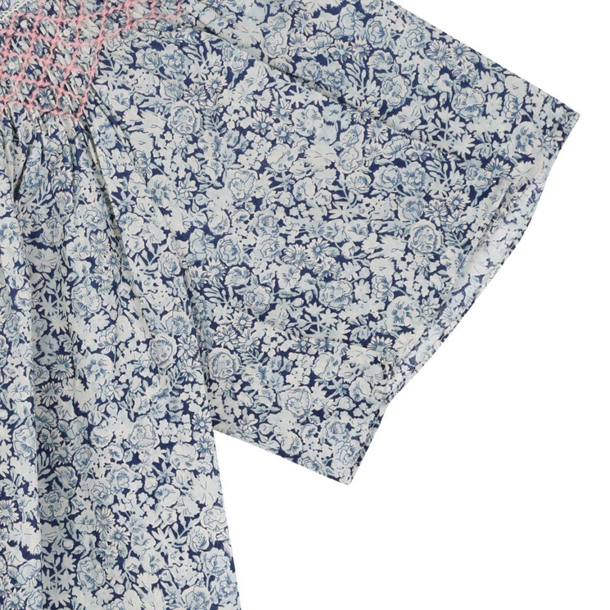 Floral Smocked Blouse In Cotton