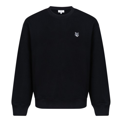 Black Fox Head Cotton Sweatshirt
