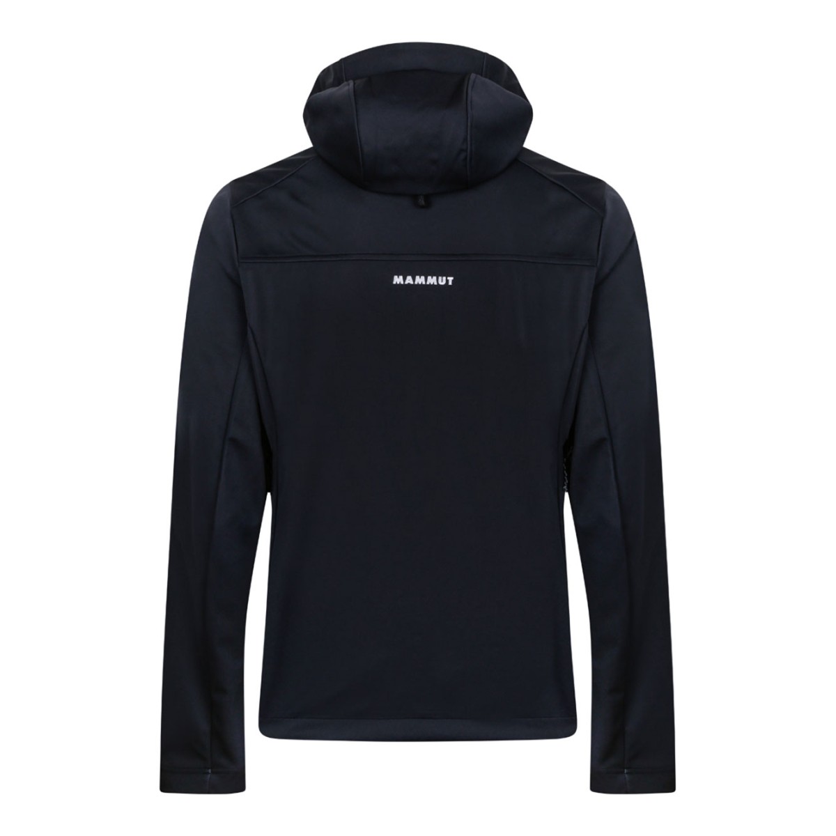 Black Hooded Softshell Jacket In Technical Fabric