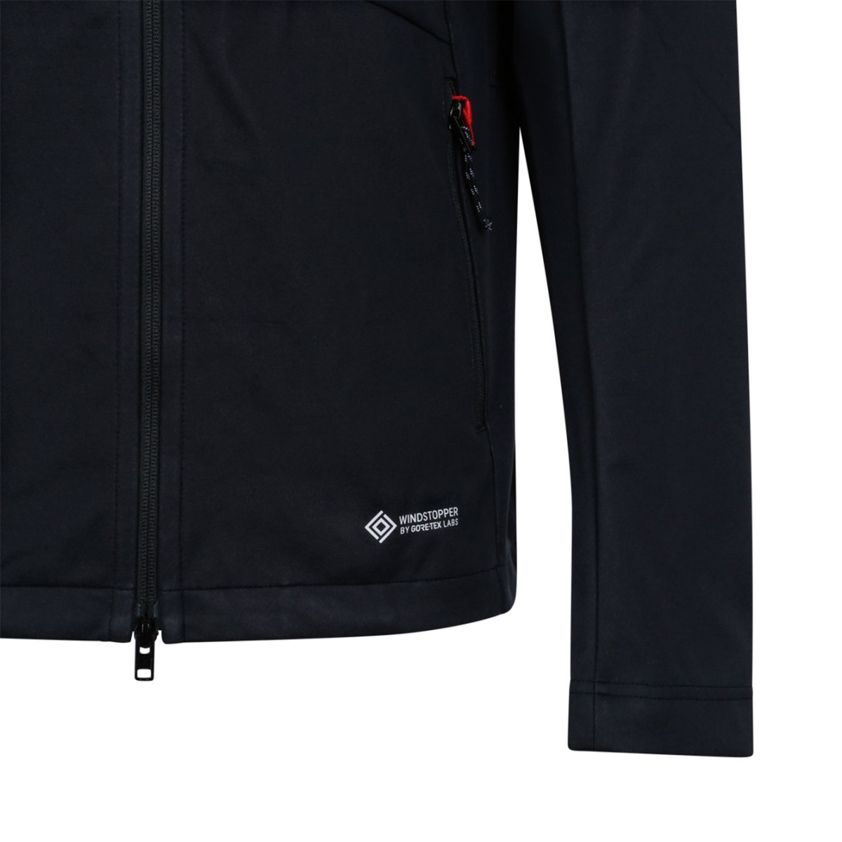Black Hooded Softshell Jacket In Technical Fabric