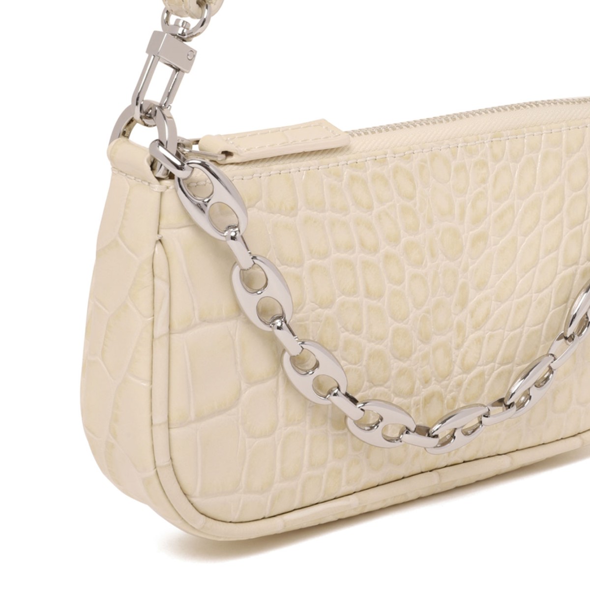 Cream Rachel Crocodile Effect Mini Hand Bag