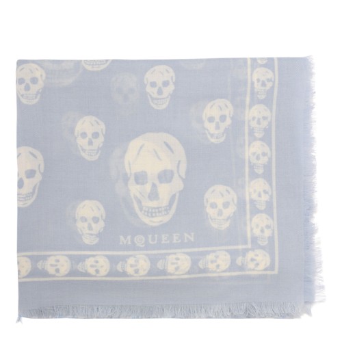 Ice Blue and White Classic Skull Scarf