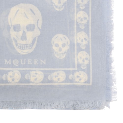 Ice Blue and White Classic Skull Scarf 2