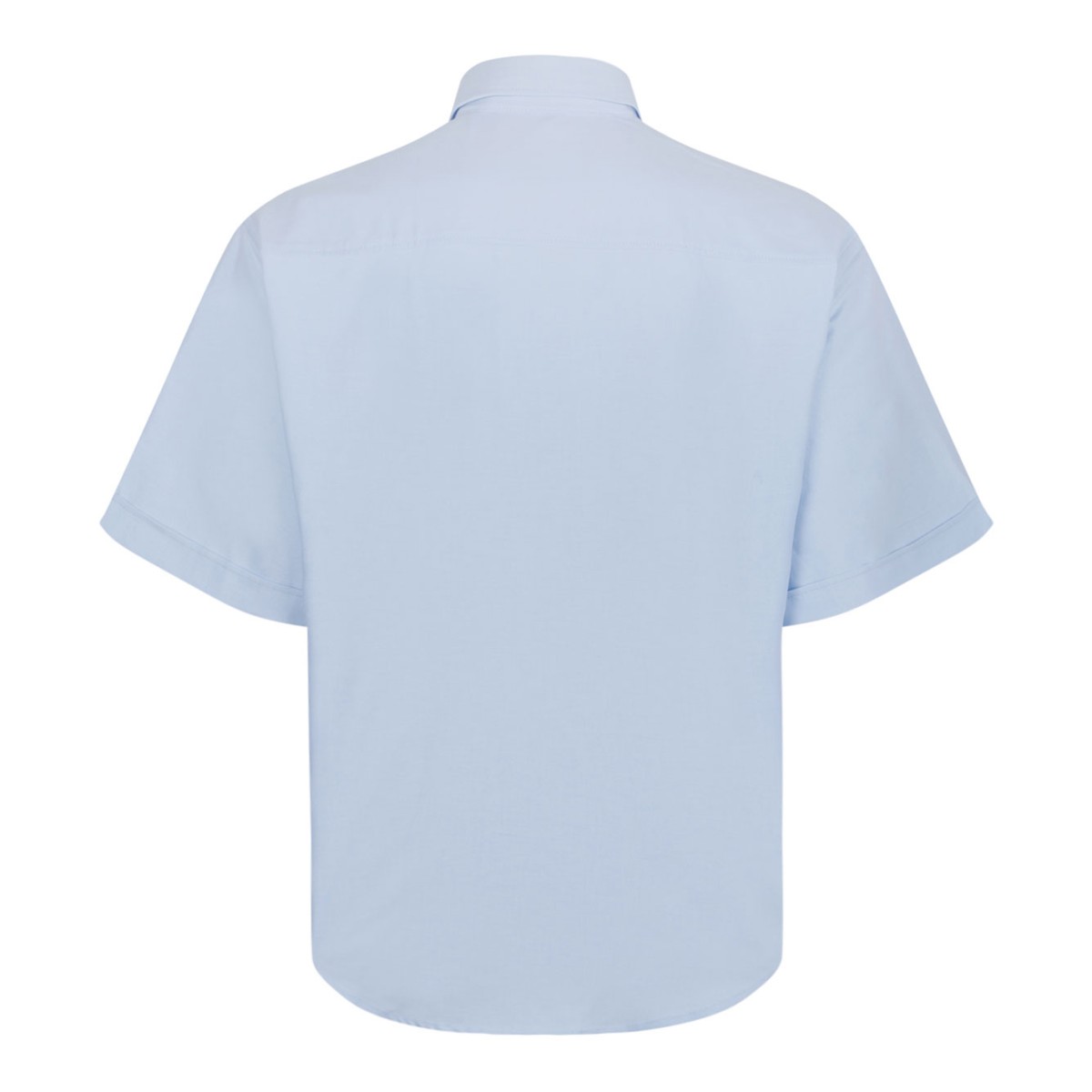 Light Blue Short-Sleeve Shirt In Cotton Oxford