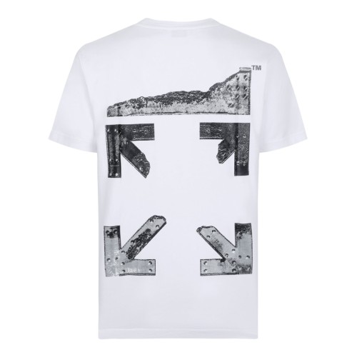 White Heraldic Arrow Cotton T-Shirt