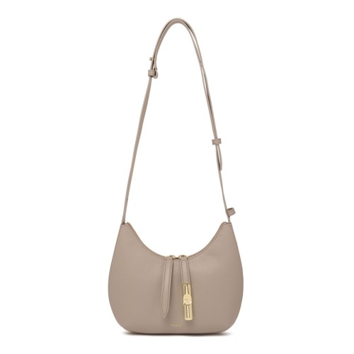 Linen Leather Hobo Bag