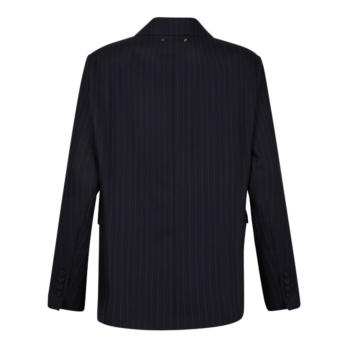 Navy Blue Pinstripe Single Breasted Blazer