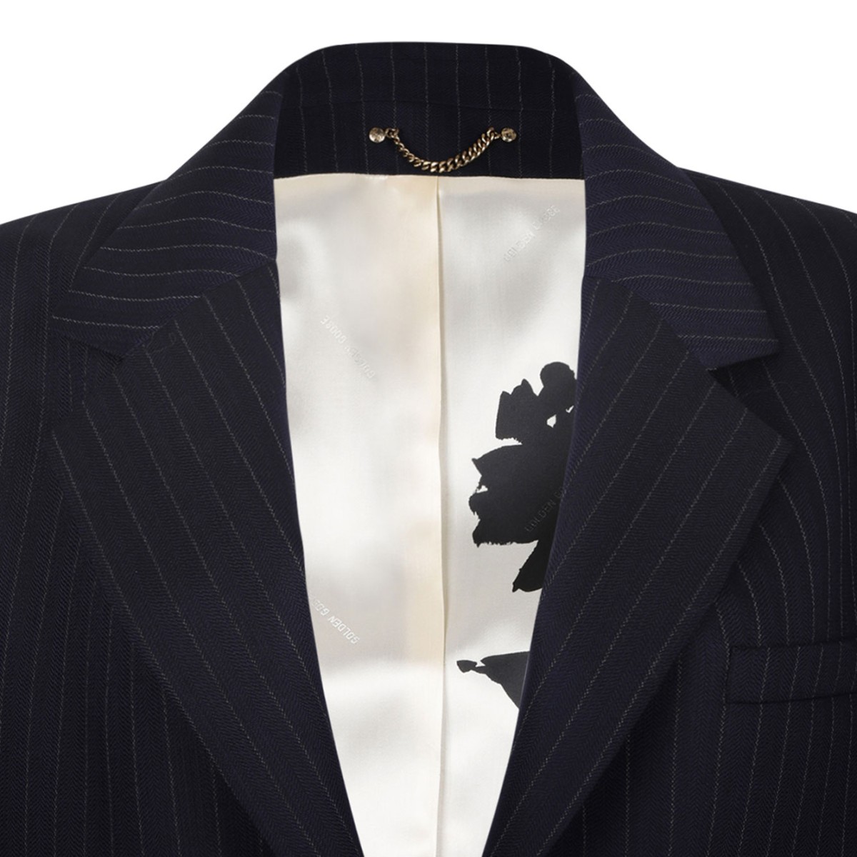 Navy Blue Pinstripe Single Breasted Blazer