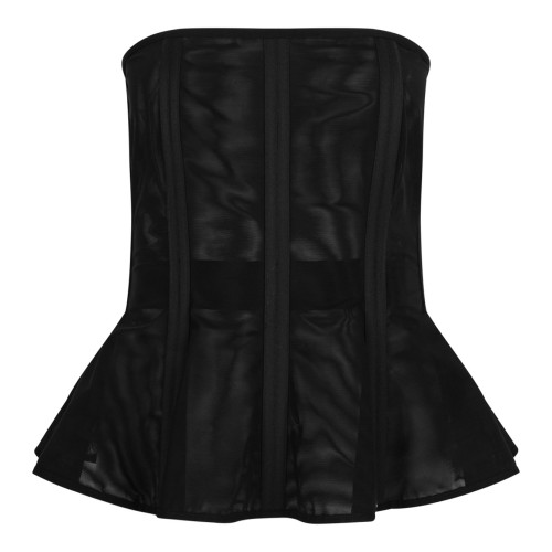 Black Semi-Sheer Corset Top
