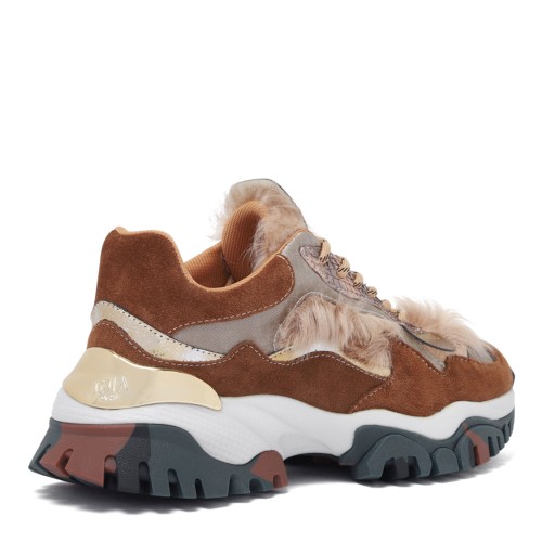 Laugh Brown Gold Sneakers
