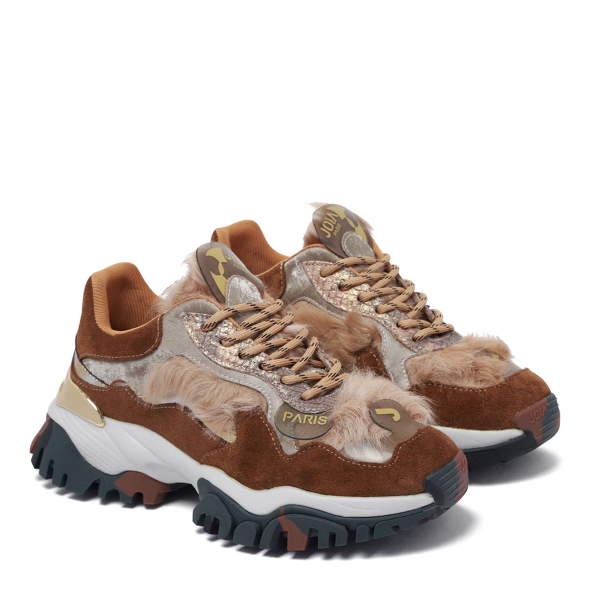 Laugh Brown Gold Sneakers