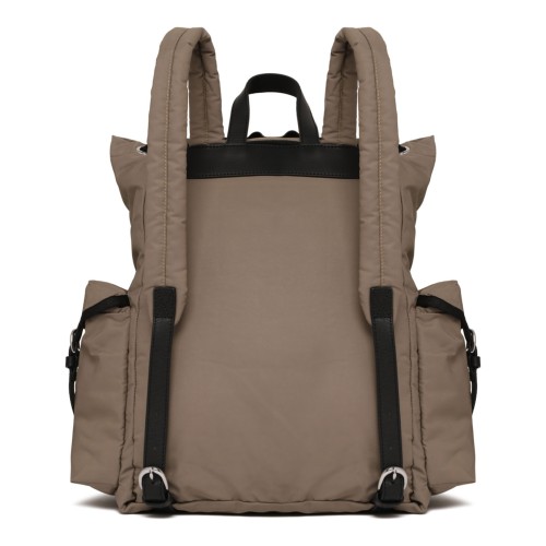Taupe Nylon Backpack With Orb Logo 2