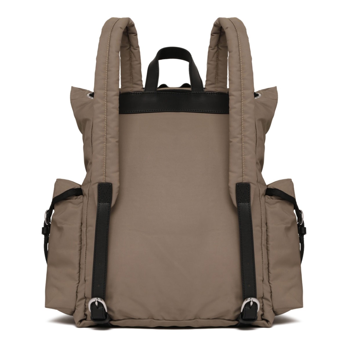 Taupe Nylon Backpack With Orb Logo