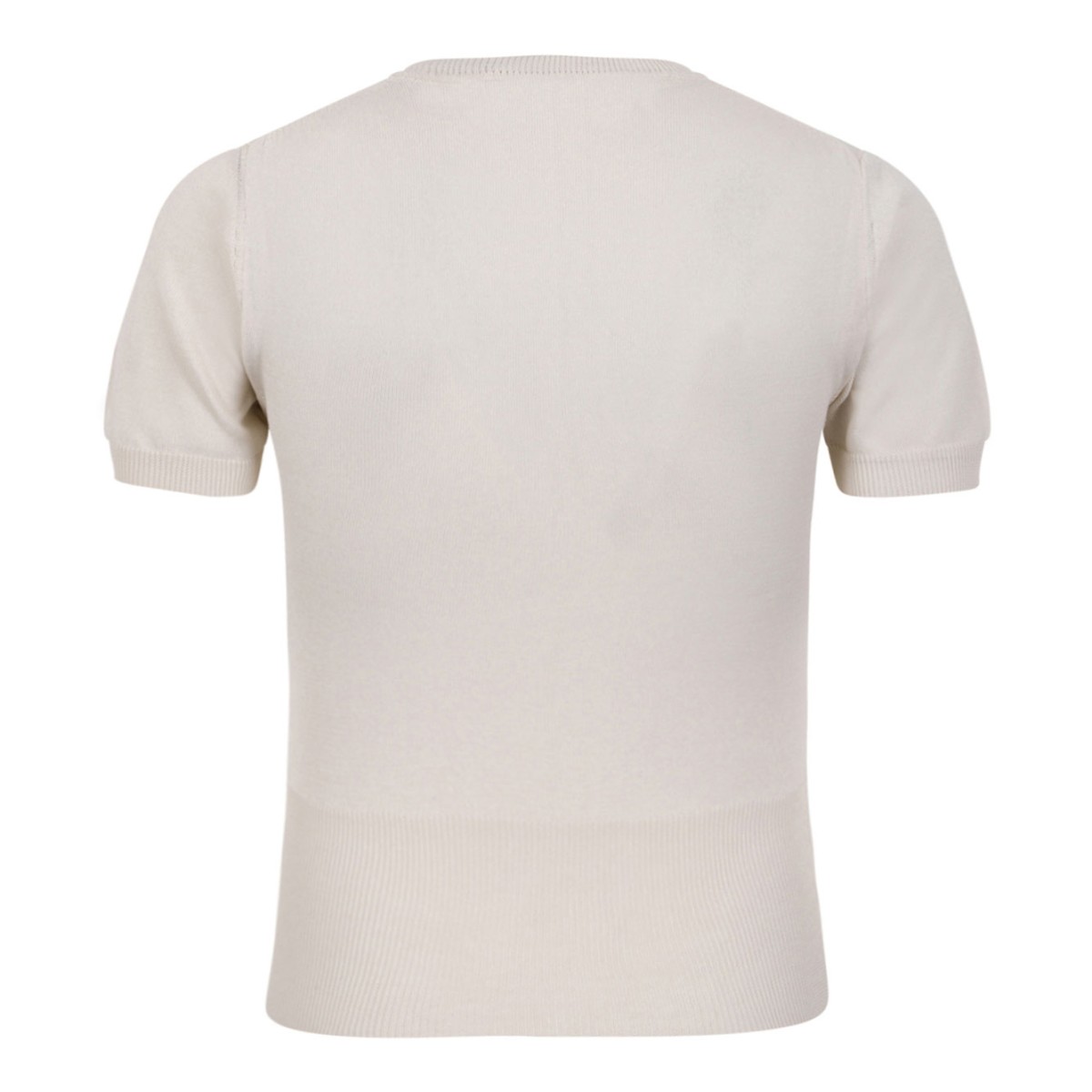 Cream Bea Cotton T-Shirt With Orb Embroidered