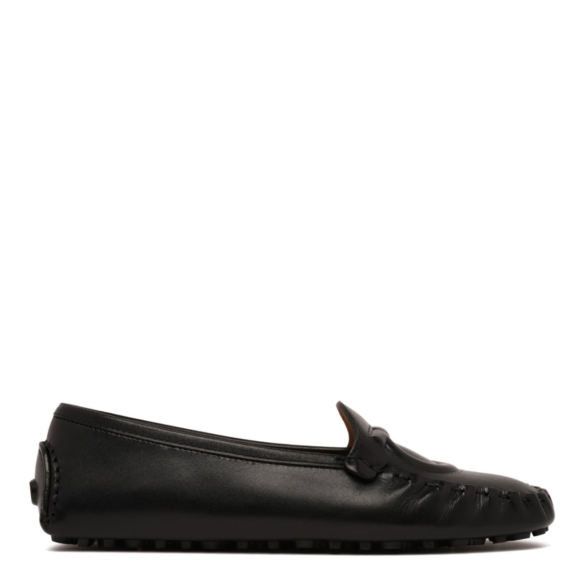 Black Leather Driving Loafers