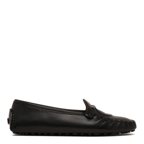 Black Leather Driving Loafers