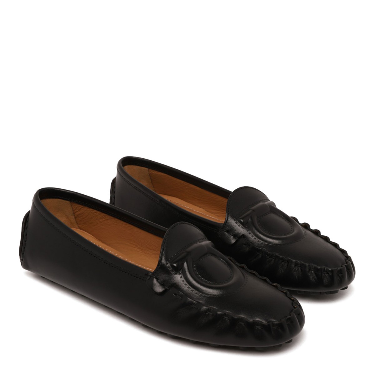 Black Leather Driving Loafers