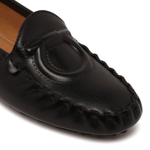 Black Leather Driving Loafers