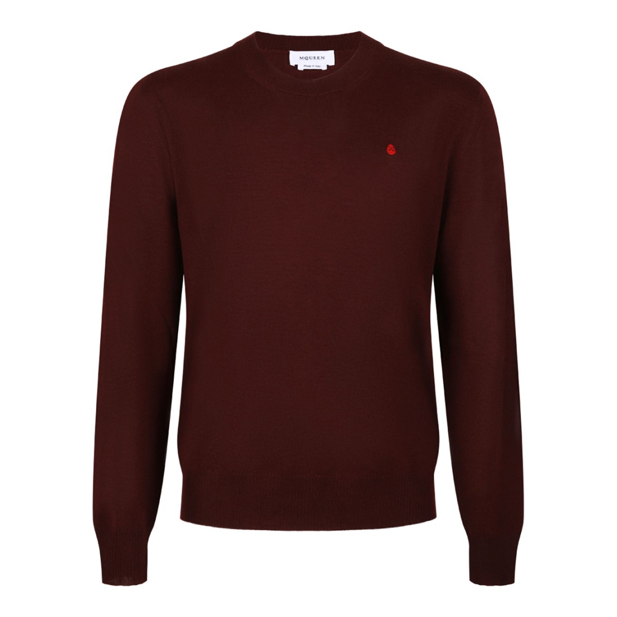 Oxblood and Fiery Red Logo-Embroidered Sweater