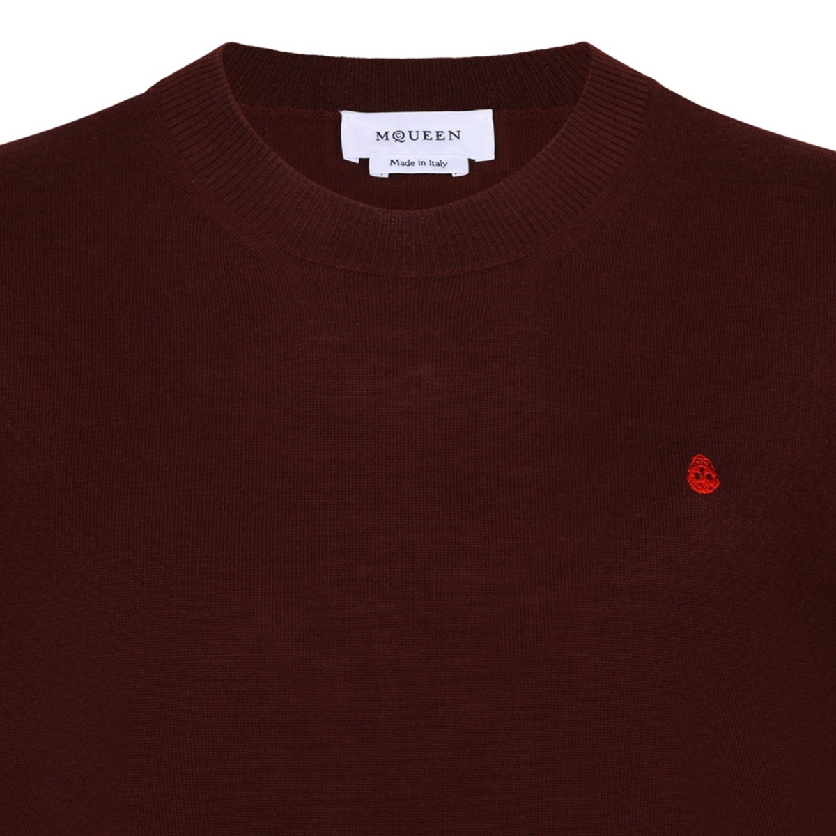 Oxblood and Fiery Red Logo-Embroidered Sweater