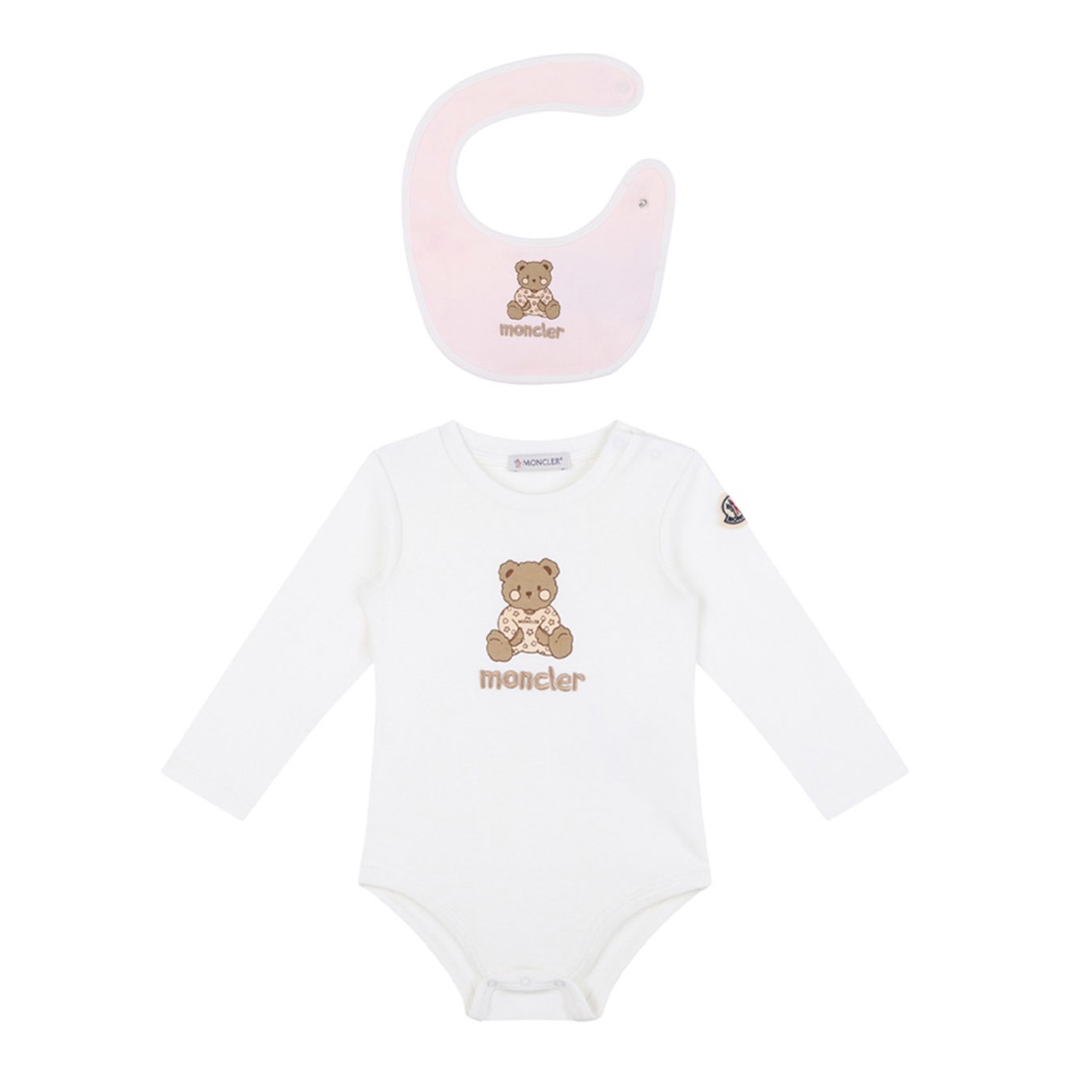 Ivory Cotton Bodysuit And Bib Set