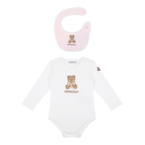 Ivory Cotton Bodysuit And Bib Set