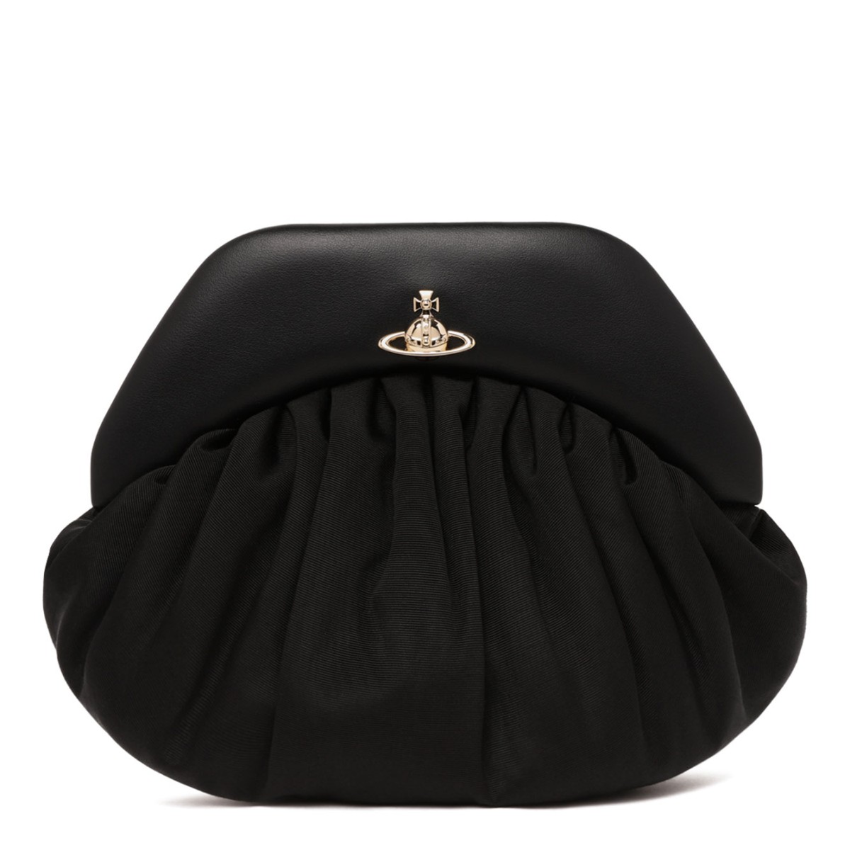 Black Pouch Clutch With Chain Handle