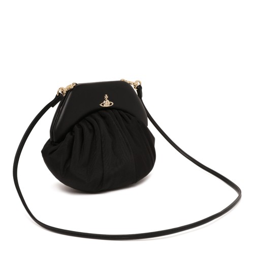 Black Pouch Clutch With Chain Handle