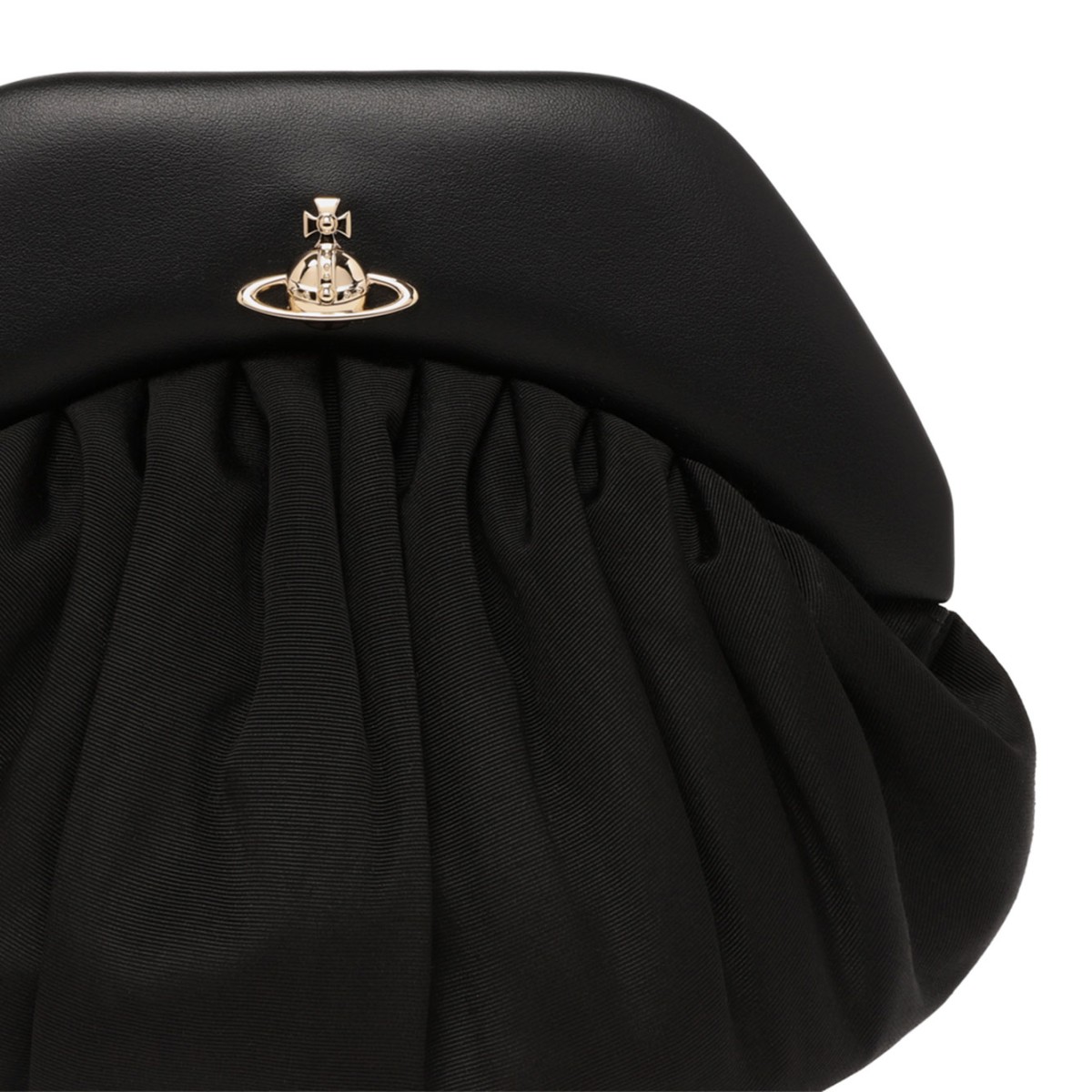 Black Pouch Clutch With Chain Handle