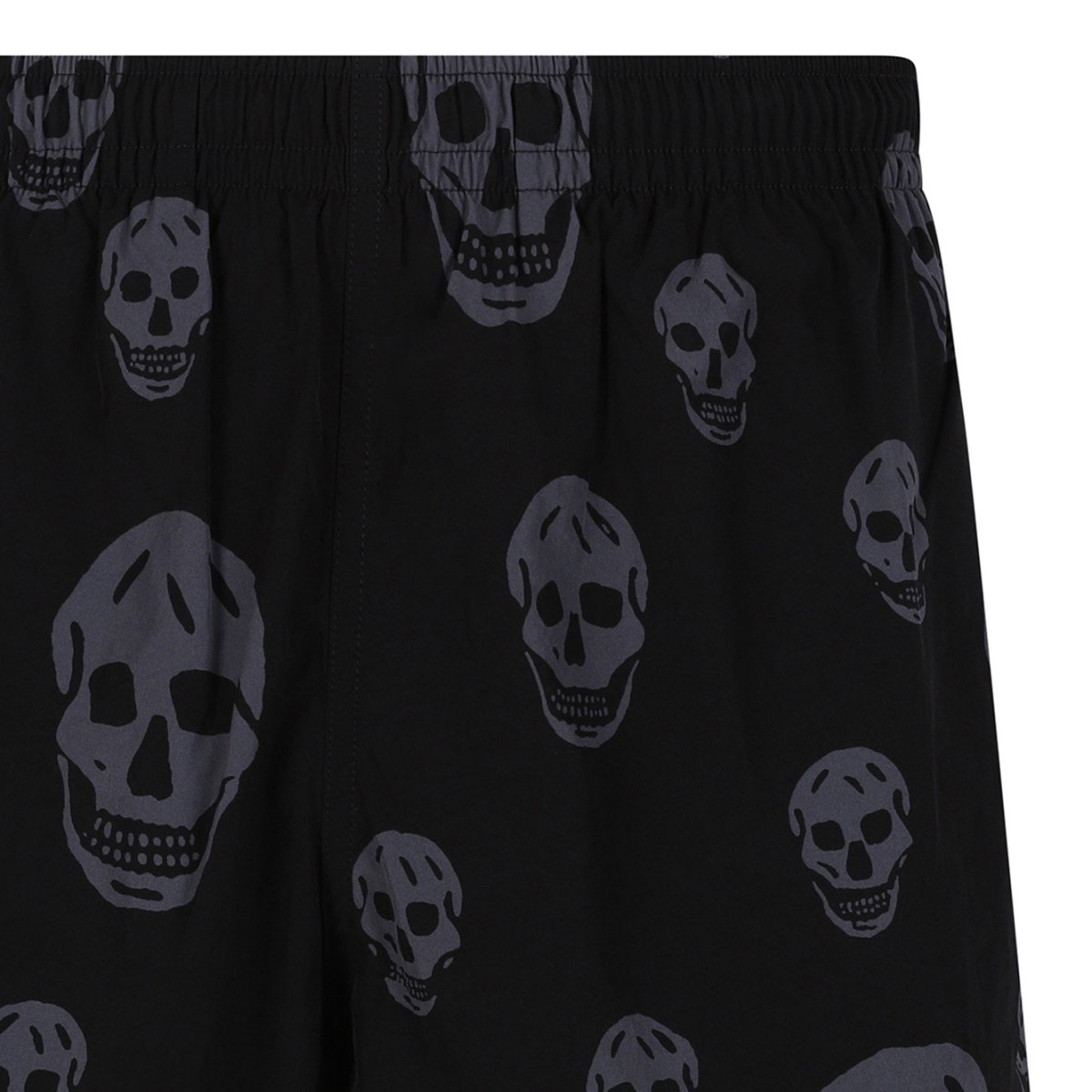 Black Swim Shorts With Skull Motif