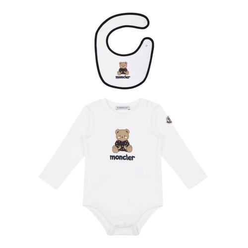White Cotton Bodysuit And Bib Set