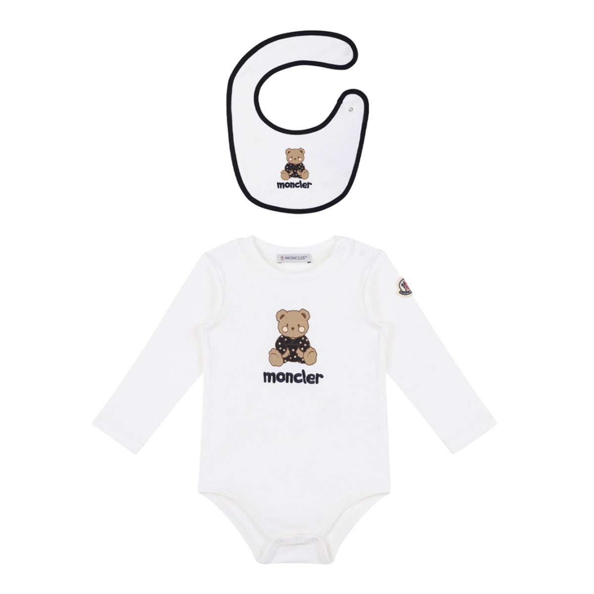 White Cotton Bodysuit And Bib Set