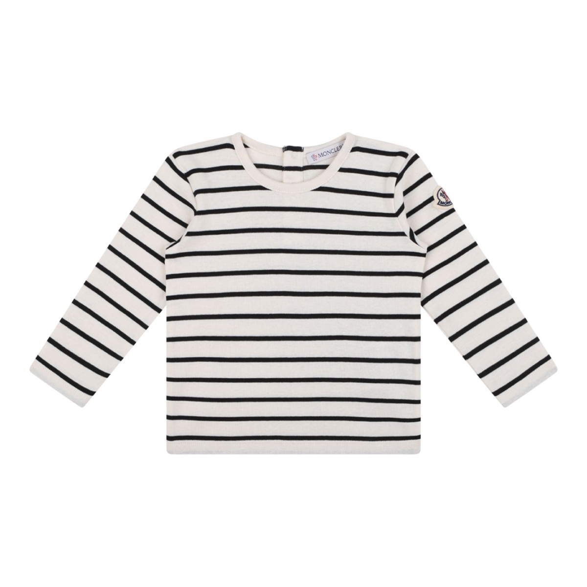 Blue Crew Neck Onesie With Striped