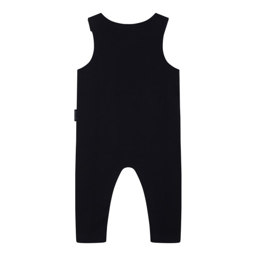 Blue Crew Neck Onesie With Striped