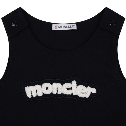 Blue Crew Neck Onesie With Striped