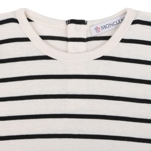 Blue Crew Neck Onesie With Striped