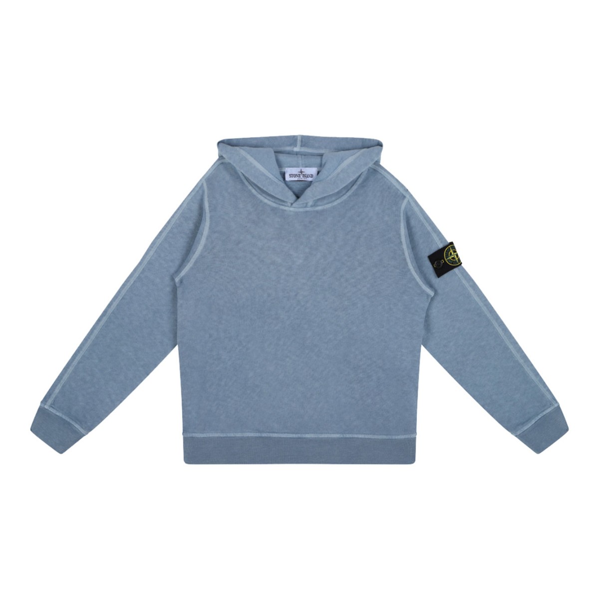 Dust Blue Hooded Sweatshirt In Cotton
