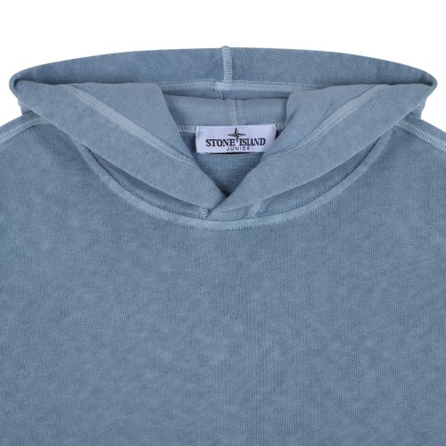 Dust Blue Hooded Sweatshirt In Cotton