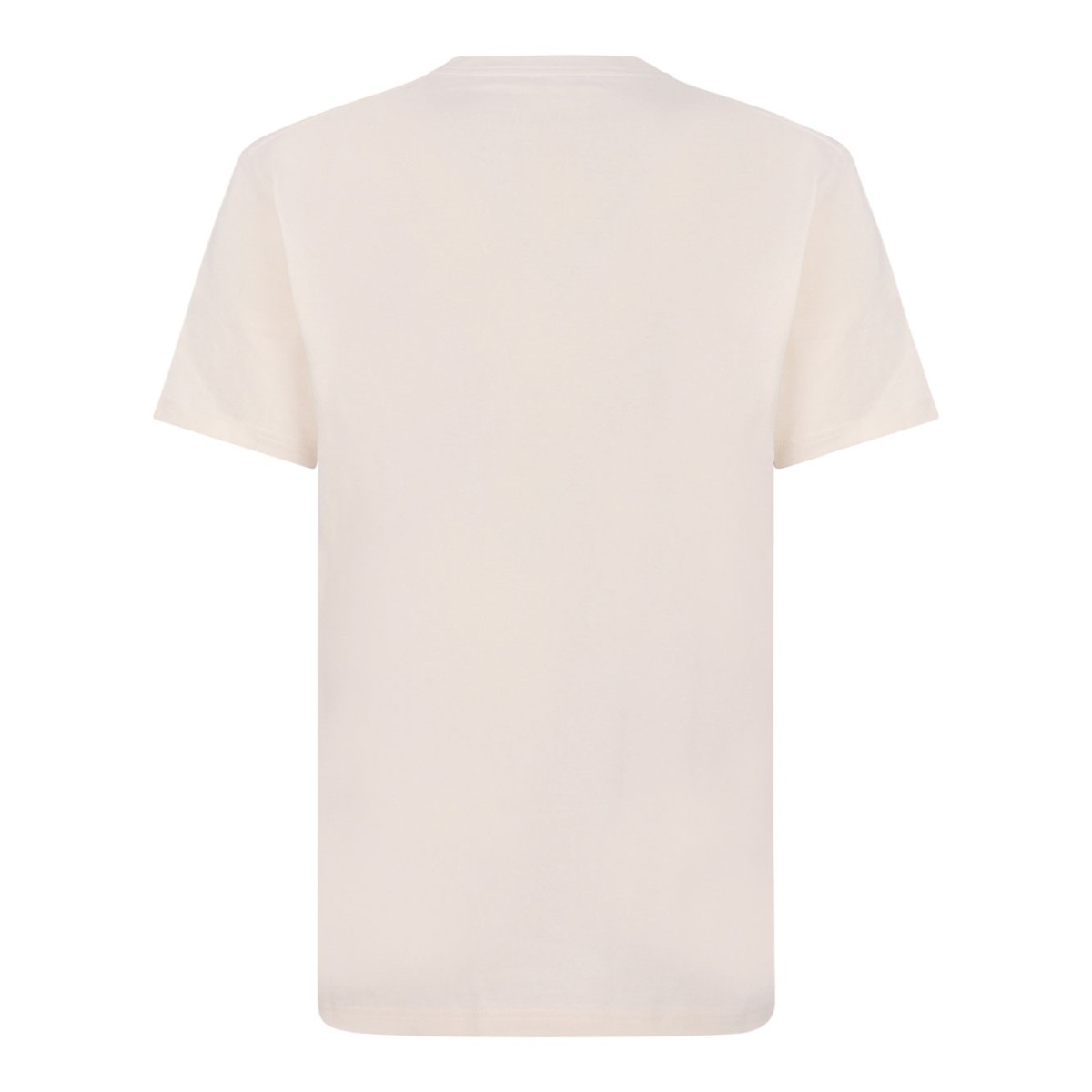 Ivory and Light Blue Logo Print T-Shirt